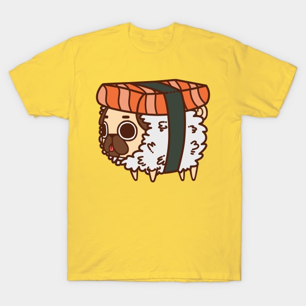 Salmon Sushi Puglie T-Shirt by Puglie Pug 